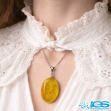 گردنبند عقیق زرد شرف الشمس بدون زنجیر