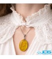 گردنبند عقیق زرد شرف الشمس بدون زنجیر
