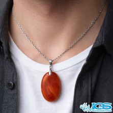 گردنبند عقیق کارنلین بدون زنجیر