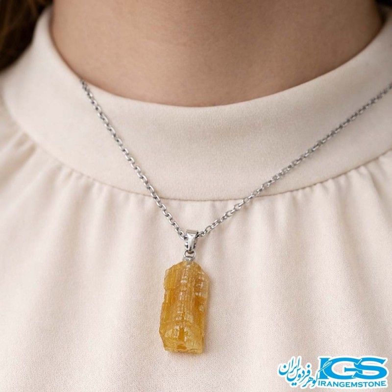 گردنبند آپاتیت زرد بدون زنجیر