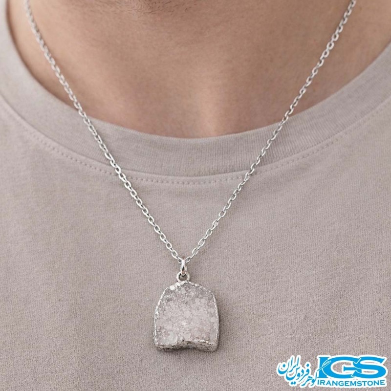 گردنبند سنگ کریستال کوارتز درنجف طبیعی