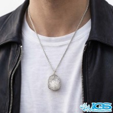 گردنبند سنگ راف کریستال کوارتز بدون زنجیر