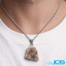گردنبند سنگ کریستال کوارتز راف بدون زنجیر