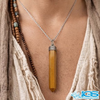 گردنبند جاسپر  منشور بدون زنجیر