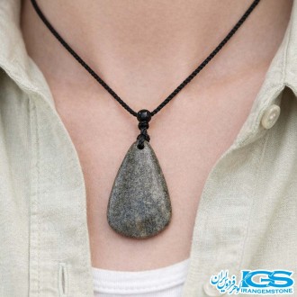 گردنبند سنگ خورشید سان استون با بندمکرومه