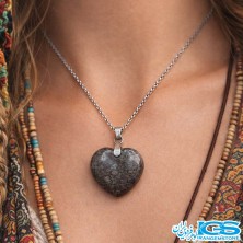 گردنبند جاسپر قلب بدون زنجیر