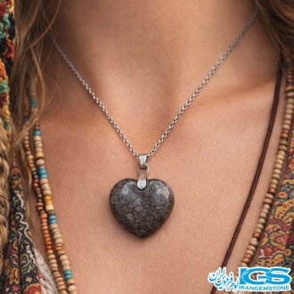 گردنبند جاسپر قلب بدون زنجیر