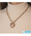 گردنبند کوارتزدودی قلب دار تراش جواهری