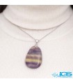 گردنبند سنگ فلوریت رنگین کمان بدون زنجیر