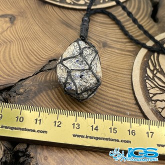 گردنبند سنگ آزوریت مکرومه بافی Azurite