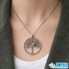 گردنبند لابرادوریت درخت زندگی  بدون زنجیر