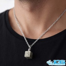 گردنبند پیریت کوبیک طبیعی | سنگ انرژی‌زا و محافظ بدون زنجیر