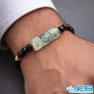 دستبند سنگ پرهنیت ضد کابوس عقیق سیاه