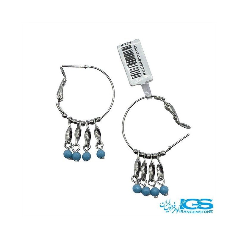گوشواره استیل فیروزه مصنوعی