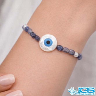 دستبند کیانیت با پوست صدف چشم نظر
