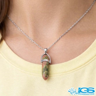 گردنبند منشور سنگ اوناکیت  بدون زنجیر