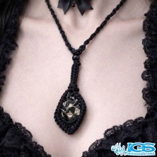 گردنبند سنگ اپیدوت مکرومه بافی