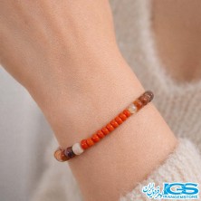 دستبند کارنلین عقیق کارنلین و مرجان سرخ