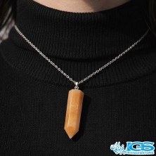 گردنبند سنگ جید زرد بدون زنجیر