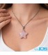 گردنبند رزکوارتز ستاره با زنجیر استیل