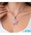 گردنبند رزکوارتز ستاره با زنجیر استیل