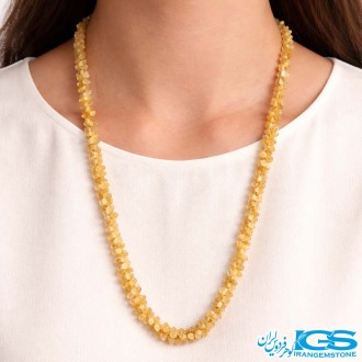 گردنبند سیترین راف خورده چیپسی – جذب انرژی و ثروت طبیعی