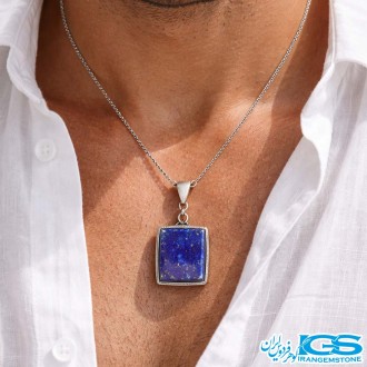گردنبند لاجورد اصل بدون زنجیر | سنگی آرامش‌بخش