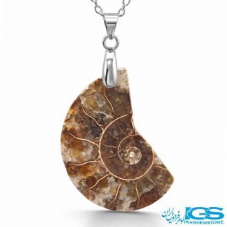 گردنبند فسیل آمونیت | نماد انرژی حیات و تحول بدون زنجیر