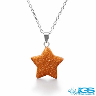 گردنبندسنگ دلربا طرح ستاره با زنجیر استیل