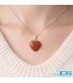 گردنبند سنگ دلربا طرح قلب با زنجیر استیل