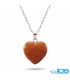 گردنبند سنگ دلربا طرح قلب با زنجیر استیل