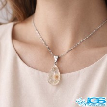 گردنبند سنگ روتایل طلایی (بدون زنجیر) | جذابیت و انرژی مثبت