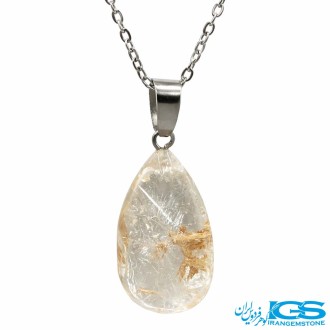 گردنبند سنگ روتایل طلایی (بدون زنجیر) | جذابیت و انرژی مثبت