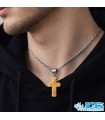 گردنبند یشم زرد جید طرح صلیب بدون زنجیر