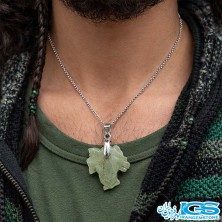 گردنبند یشم سبز طرح اژدها  بدون زنجیر