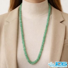 گردنبند آونتورین سبز راف خورده چیپسی | سنگ شانس و آرامش