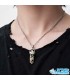 گردنبند منشور جاسپر دالماتیان (با زنجیر استیل)