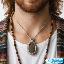 گردنبند جاسپر بافت مکرومه