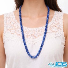 گردنبند لاجورد راف خورده چیپسی | سنگ طبیعی آرامش و بیان حقیقت