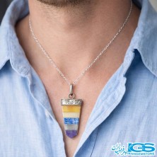 گردنبند منشور سنگ هفت چاکرا هندی بدون زنجیر