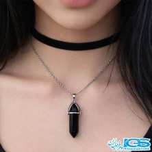 گردنبند سنگ اونیکس عقیق سیاه بدون زنجیر