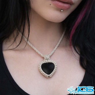 گردنبند سنگ اونیکس مکرومه بافی با خواص درمانی