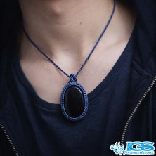 گردنبند سنگ اونیکس مکرومه بافی با خواص درمانی