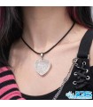 گردنبند سنگ کریستال کوارتز تراش قلب (بازنجیر استیل) - دفع انرژی منفی