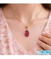 گردنبند سنگ راف کریستال کوارتز صورتی