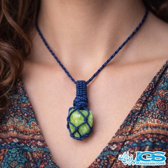 گرنبند زبرجد پریدوت راف  مکرومه بافی