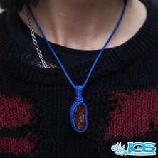 گردنبند سنگ گارنت لعل نارسنگ مکرومه بافی