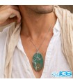 گردنبند سنگ مالاکیت اصل (بدون زنجیر) آرامش‌بخش