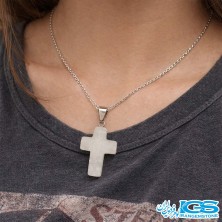 گردنبند رزکوارتز  طرح صلیب بدون زنجیر