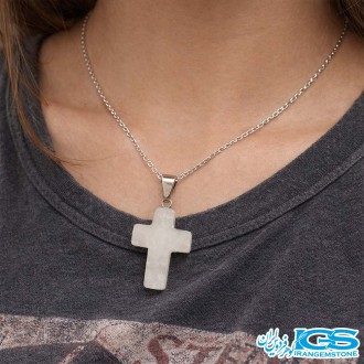 گردنبند رزکوارتز  طرح صلیب بدون زنجیر